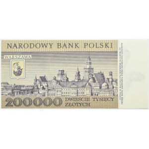 Polsko, PRL, Varšava, 200000 zlotých 1989, série F, Varšava, UNC