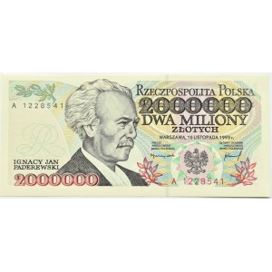 Poland, Third Republic, I. J. Paderewski, 2000000 zlotys 1993, series A, Warsaw, UNC