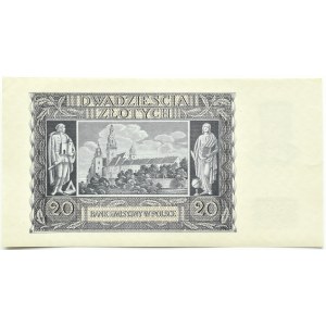 Polen, Allgemeine Regierung, 20 Zloty 1940, Serie G, Krakau, UNC