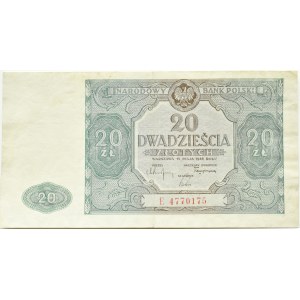 Poľsko, RP, 20 zlotých 1946, séria E, Varšava
