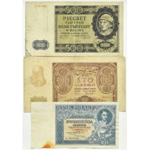 Poland, Second Republic/General Government, flight of three banknotes