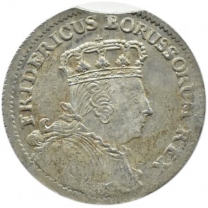 Německo, Prusko, Fridrich II Veliký, šestipence 1757 C, Cleve