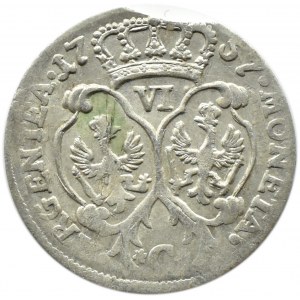 Německo, Prusko, Fridrich II Veliký, šestipence 1757 C, Cleve