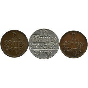 Wolne Miasto Gdańsk, lot monet 2-10 fenigów 1923-1936, Berlin