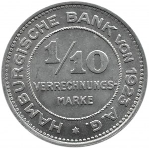 Deutschland, Hamburg, 1/10 Verreschungsmarke 1923, Hamburg, UNC