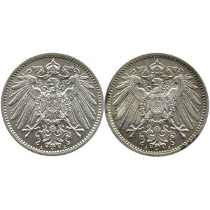 Germany, Empire, lot 1 mark 1909-1915 A, Berlin, mint pieces