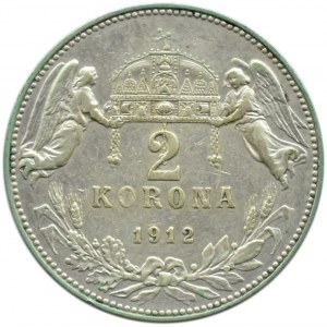 Maďarsko, František Josef I., 2 koruny 1912 KB, Kremnica