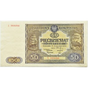 Polska, RP, 50 złotych 1946, seria S, Warszawa, piękne