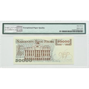 Polska, PRL, St. Staszic, 50000 złotych 1989, seria AC, Warszawa, PMG 67 EPQ