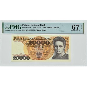 Polsko, PRL, M. Skłodowska, 20000 zlotých 1989, série AN, Varšava, PMG 67 EPQ