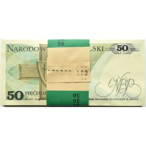 Poland, PRL, bank parcel 50 zloty 1988, Warsaw, HU series, UNC