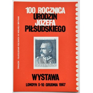 Cz. Słania, Winieta - 100 rocznica urodzin Józefa Piłsudskiego, Londyn 1967, UNC