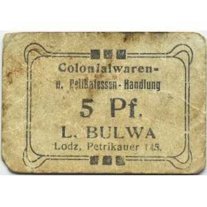 L. Bulwa, Colonialwaren und Delikatessen, 5 Pfennig 1917