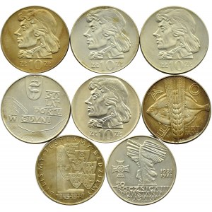 Polska, PRL, lot ośmiu monet 10 złotych 1970-1973, Warszawa