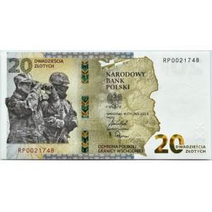 Poland, Protecting Poland's Eastern Border, 20 zloty 2022, Warsaw, UNC