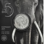 South Africa, 5 rand 2019, Big Five - African Elephant, Pretoria, UNC