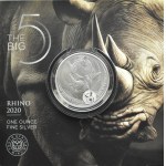 Südafrika, 5 Rand 2020, Big Five - Nashorn, Pretoria, UNC