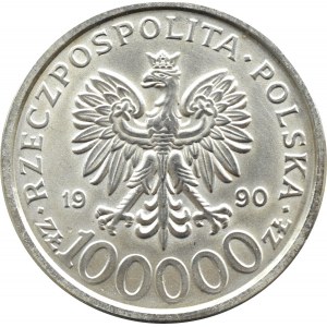 Polska, III RP, Solidarność (B), 100000 złotych 1990, typ B, Warszawa
