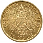 Německo, Prusko, Vilém II. v uniformě, 20 marek 1913 A, Berlín