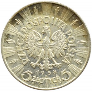 Polska, II RP, Józef Piłsudski, 5 złotych 1938, Warszawa