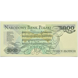 Polsko, PRL, F. Chopin, 5000 zlotých 1988, série CS, Varšava, UNC