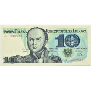 Polen, PRL, J. Bem 10 Zloty 1982, Serie R, Warschau, UNC