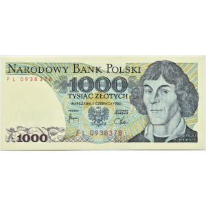Polska, PRL, M. Kopernik, 1000 złotych 1982, seria FL, Warszawa, UNC