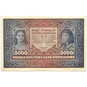 Polsko, Druhá republika, šarže 5000 marek 1920, 2. série E, Varšava