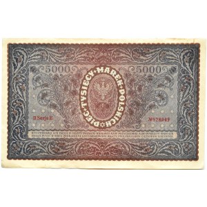 Poland, Second Republic, lot 5000 marks 1920, 2nd series E, Warsaw