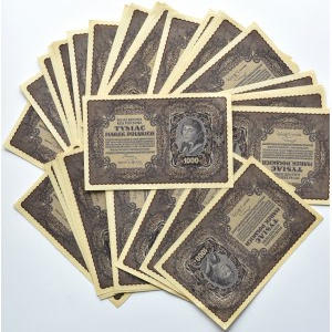 Polsko, Druhá republika, šarže 1000 marek 1919, 1. série CG - typ 7, Varšava, 43 kusů z jedné zásilky