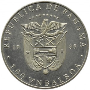 Panama, M. L. King, 1 balboa 1988, Filadelfia, rzadszy typ monety
