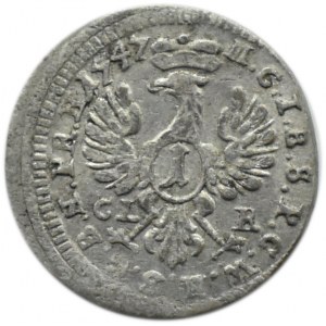 Niemcy, Brandenburg-Bayreuth, Fryderyk, 1 kreuzer 1747 CL-R