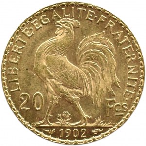 France, Republic, Rooster, 20 francs 1902, Paris