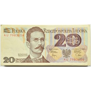 Poland, PRL, bank parcel 20 zloty 1982, Warsaw, AU series - no banderole