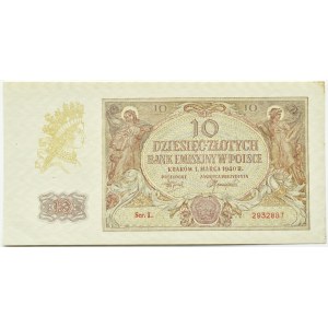 Polska, Generalna Gubernia, 10 złotych 1940, seria L, Kraków