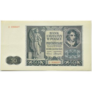 Poland, General Government, 50 zloty 1941, series E, Cracow