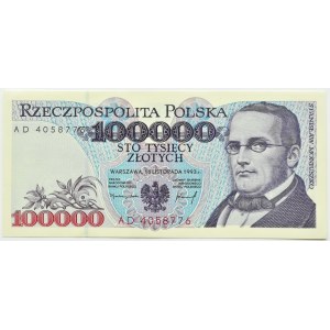 Polsko, III RP, St. Moniuszko, 100000 zlotých 1993, série AD, Varšava, UNC