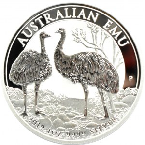 Austrálie, 1 dolar 2019 P, australský emu, UNC