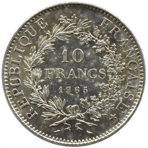 Francie, republika, Hercules, 10 franků 1965 A, Paříž