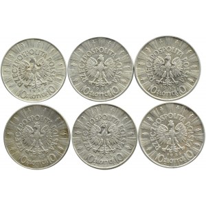 Polska, II RP, Józef Piłsudski, lot 10 złotych 1935-1936, Warszawa