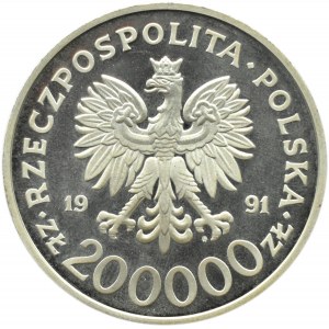 Poland, Third Republic, 200000 zloty 1991, Constitution, Warsaw, UNC
