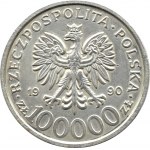 Polsko, III RP, Solidarita (B), 100000 zlotých 1990, typ B, Varšava