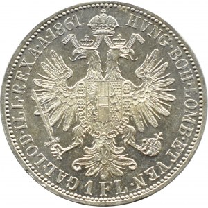 Rakousko-Uhersko, František Josef I., 1 florin 1861 A, Vídeň