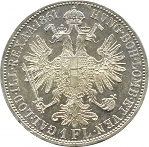Austria-Hungary, Franz Joseph I, 1 florin 1861 A, Vienna