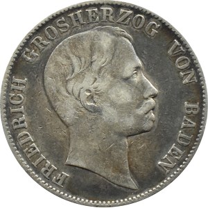 Germany, Baden, Friedrich, thaler 1864, Karlsruhe