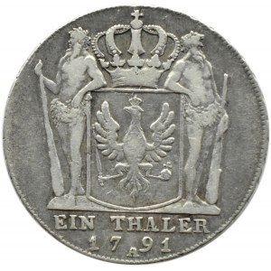 Německo, Prusko, Friedrich Wilhelm II, tolar 1791 A, Berlín