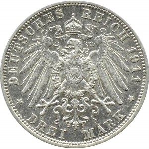Germany, Bavaria, Otto, 3 marks 1911 D, Munich
