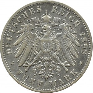 Niemcy, Bawaria, Otto, 5 marek 1898 D, Monachium