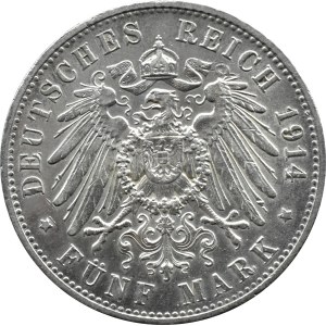 Deutschland, Preußen, Wilhelm II, 5 Mark 1914 A, Berlin