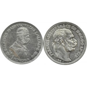 Hungary, Franz Joseph I, flight of 2 crown pieces 1896-1915, Vienna/Kremnica